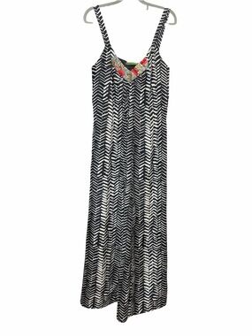 VELVET BY GRAHAM & SPENCER Vintage Silk Beaded Chevron Maxi Dress